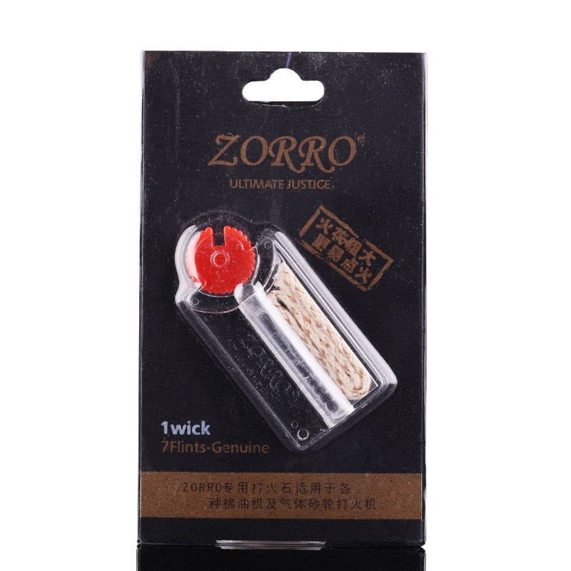 1pack Zorro 7 Flint Stones for Zippo Kerosene Oil Lighter Replacement Dispenser 1 Wick Cotton Flintstone Lighter Accessories
