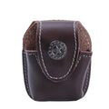 Tactical Leather Waist Pouch Waterproof Lighter Mini Pouch Waist Bags with Belt Clip Brown Durable Waist for Zippo Pouch Case