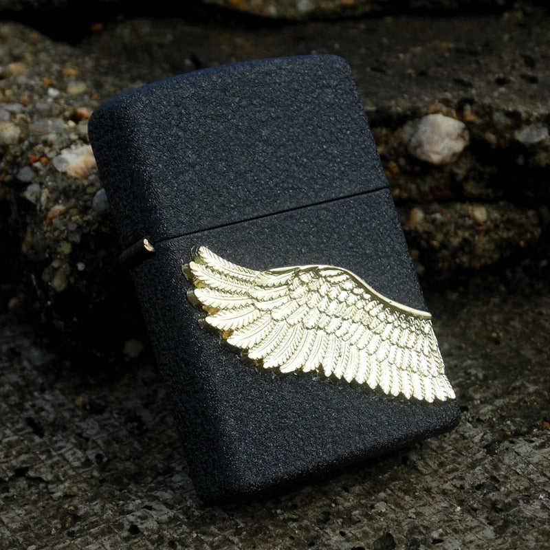 1pc Golden Wing Metal Badge for ZIPPO Petrol Lighter Decor DIY Glue on Cigarette Lighter Smoking Accessories Gadgets for Men